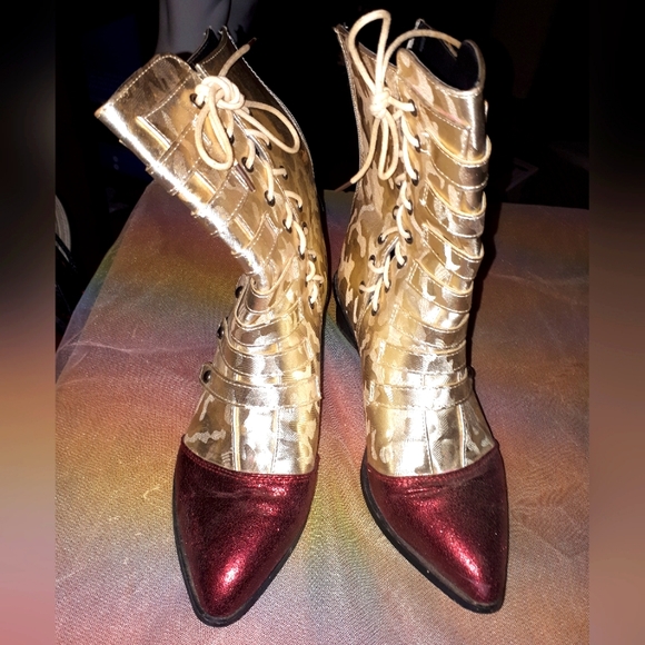 Shoes - Gold metallic 2 tone boots